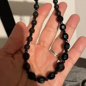 503165 Jewelry | Black Beaded Necklace | Poshmark